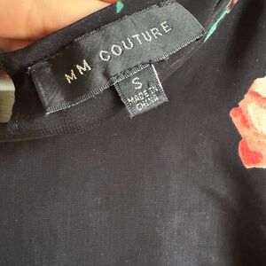MM Couture Black Floral Blouse